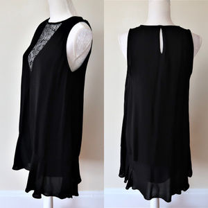 ZARA Lace Detail Shift Dress, Black (M)